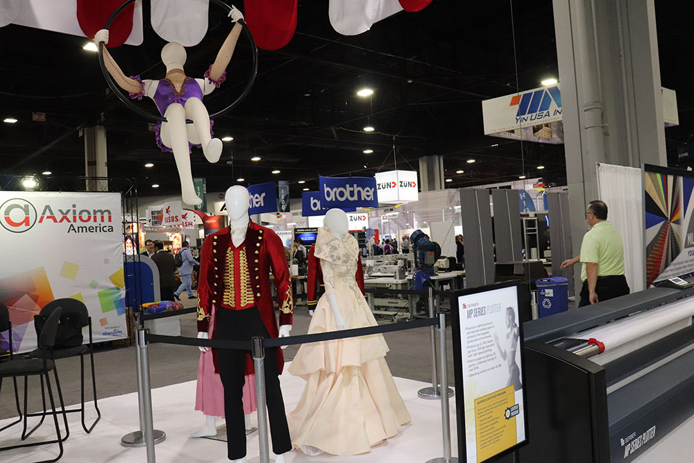 Replicas of the costumes from the film The Greatest Showman were displayed by Gerber Technology.