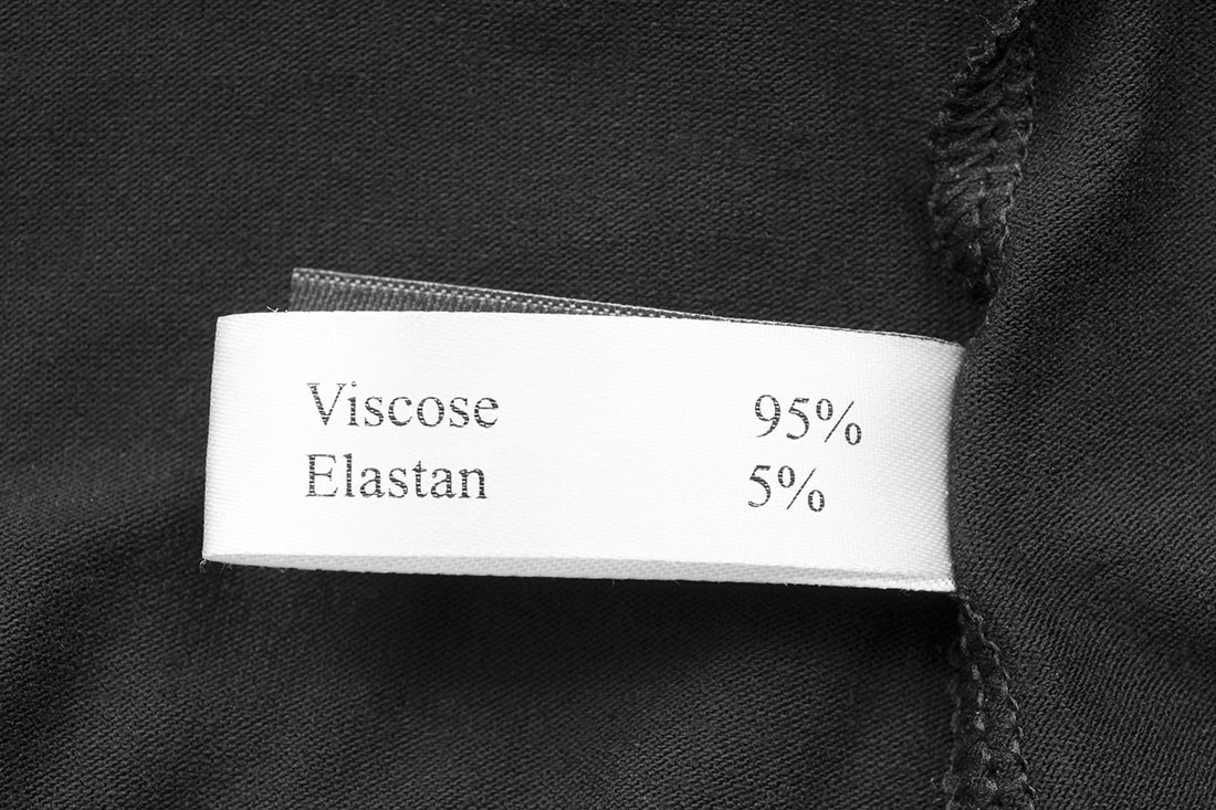 Viscose label on clothes