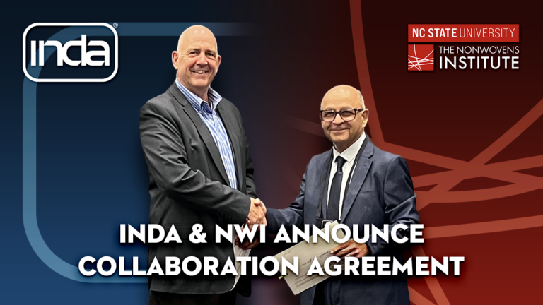 INDA's Matt O'Sickey and NWI's Tom Daugherty announce the collaboration on continuing education in the nonwovens industry.