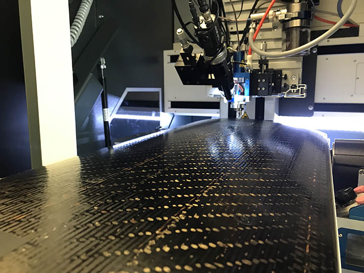 EU-funded Morpho project focused on embedded life-cycle management for smart multimaterial structures, shown here is the Aerosol Jet Printing of temperature sensors (Cu/CuNi-thermocouples) on carbon fiber reinforced plastic (CFRP) being developed by Fraunhofer IFAM and partners from six EU countries. Photo courtesy of Fraunhofer Institute for Manufacturing Technology and Advanced Materials IFAM