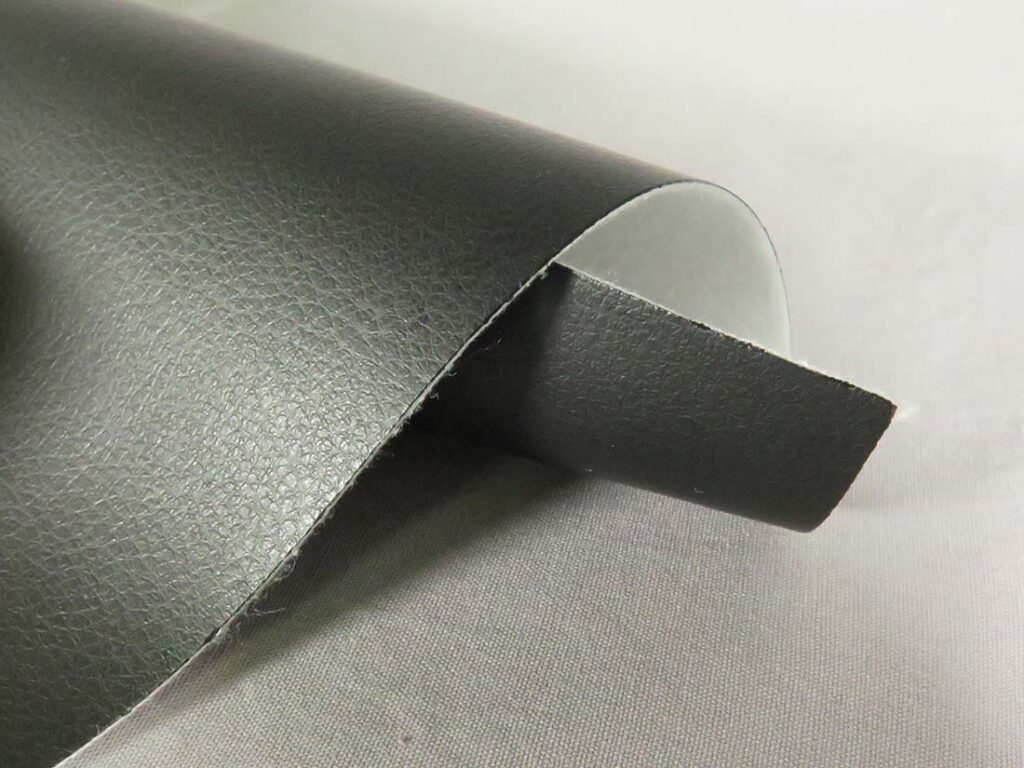 Artificial leather using a pure aliphatic polyester polybutylene succinate (PBS), developed by the DITF and FILK. Photo courtesy DITF