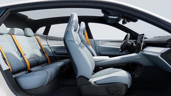 Polestar 4 with tailored knitted interior. Photo courtesy of Polestar