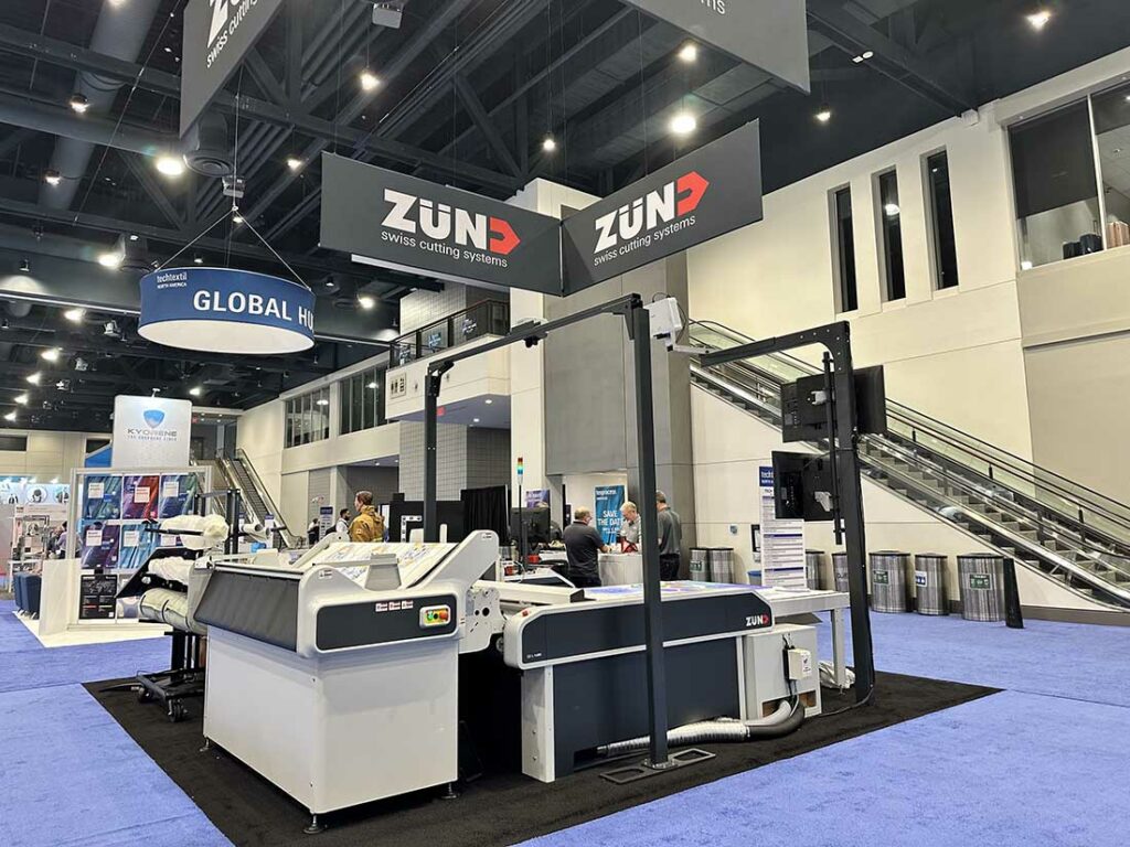 Zund cutting systems at TTNA 2024. Photo courtesy of Vickie Smead