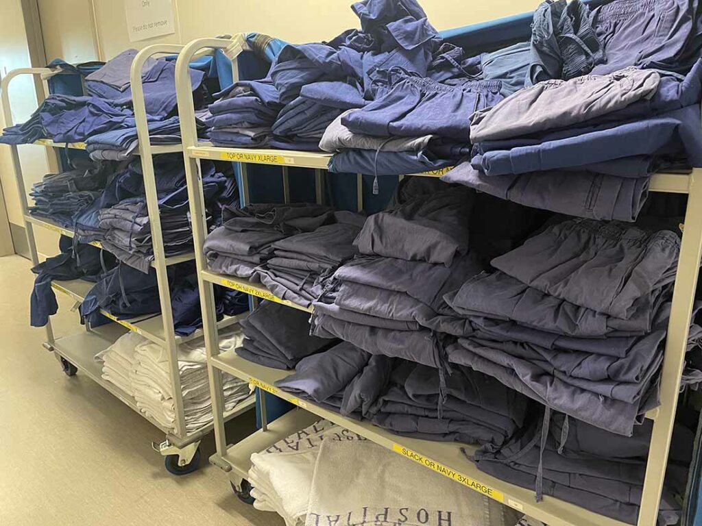 Reusable operating room scrubs. Photo courtesy of Holly Morris