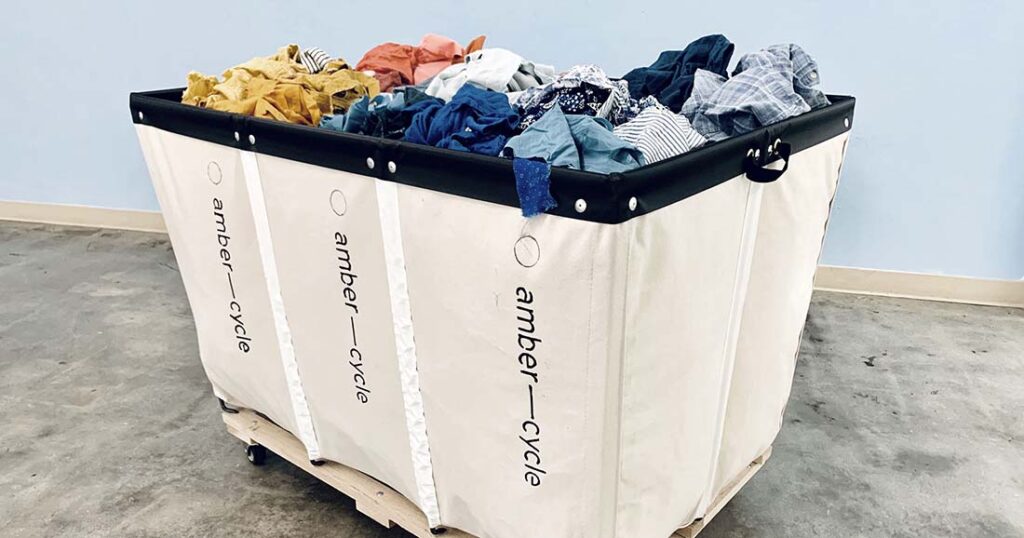 Cycora polyester made from PET waste will be available in commercial volumes in 2026. Photo courtesy of Ambercycle