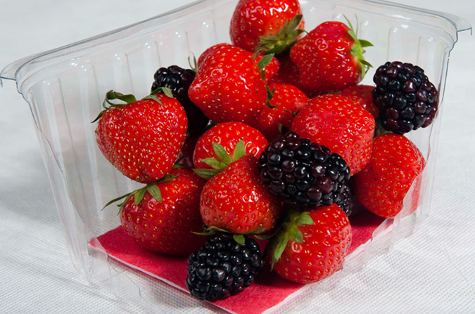 The Dri-Fresh Resolve compostable absorbent fruit pad provides an absorbent presentation surface for fruit